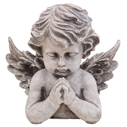 Logbuch-Verlag Figura decorativa para tumba (polirresina, 20 x 13 x 19,5 cm), color gris