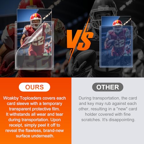 Wcakby toploader 200 Stück Karten Hüllen, 3\X4\ Hartkartenhüllen, Sammelkartenhüllen passend für MTG, Sammelkarten, Sportkarten (100 Hartkartenhüllen &100 Transparente Kartenhüllen)