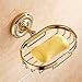 Produktbild STAZSX Edelstahl vergoldet WC SOAP dish SOAP Korb Dusche Seife Halter Soap Box SeifeKorb Anhänger Anhänger, gold Seife Netzwerk