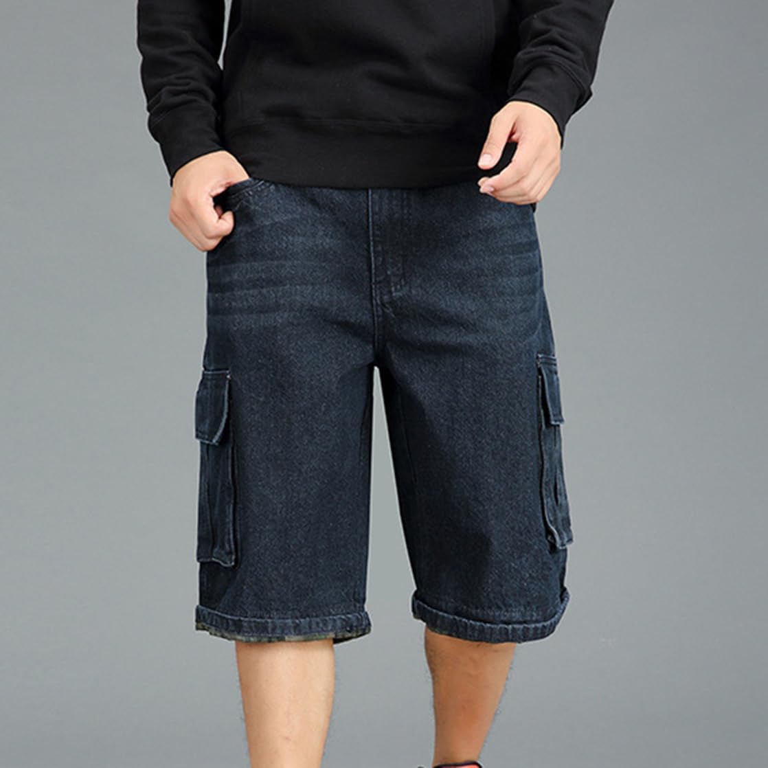 [lsjdln] デニムパンツ メンズ デニム パンツ ストレッチ ショートパンツ ショーツ ハーフパンツ ポケット多い カーゴパン