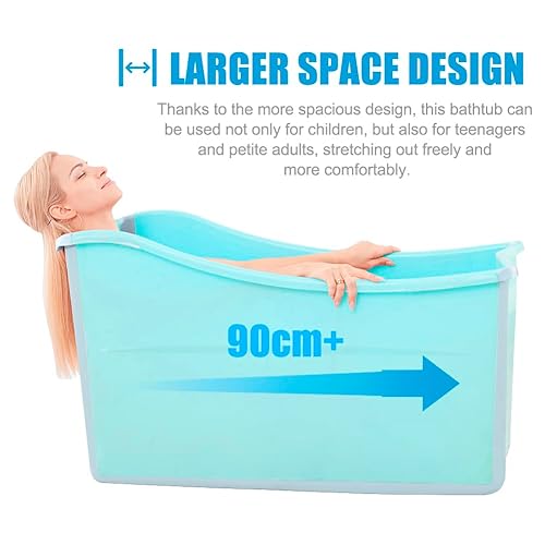 Miniatura 4 de Bañera plegable grande para niños pequeños, bañera plegable para bebés, bañera portátil ligera para niños, gemelos pequeños y adultos