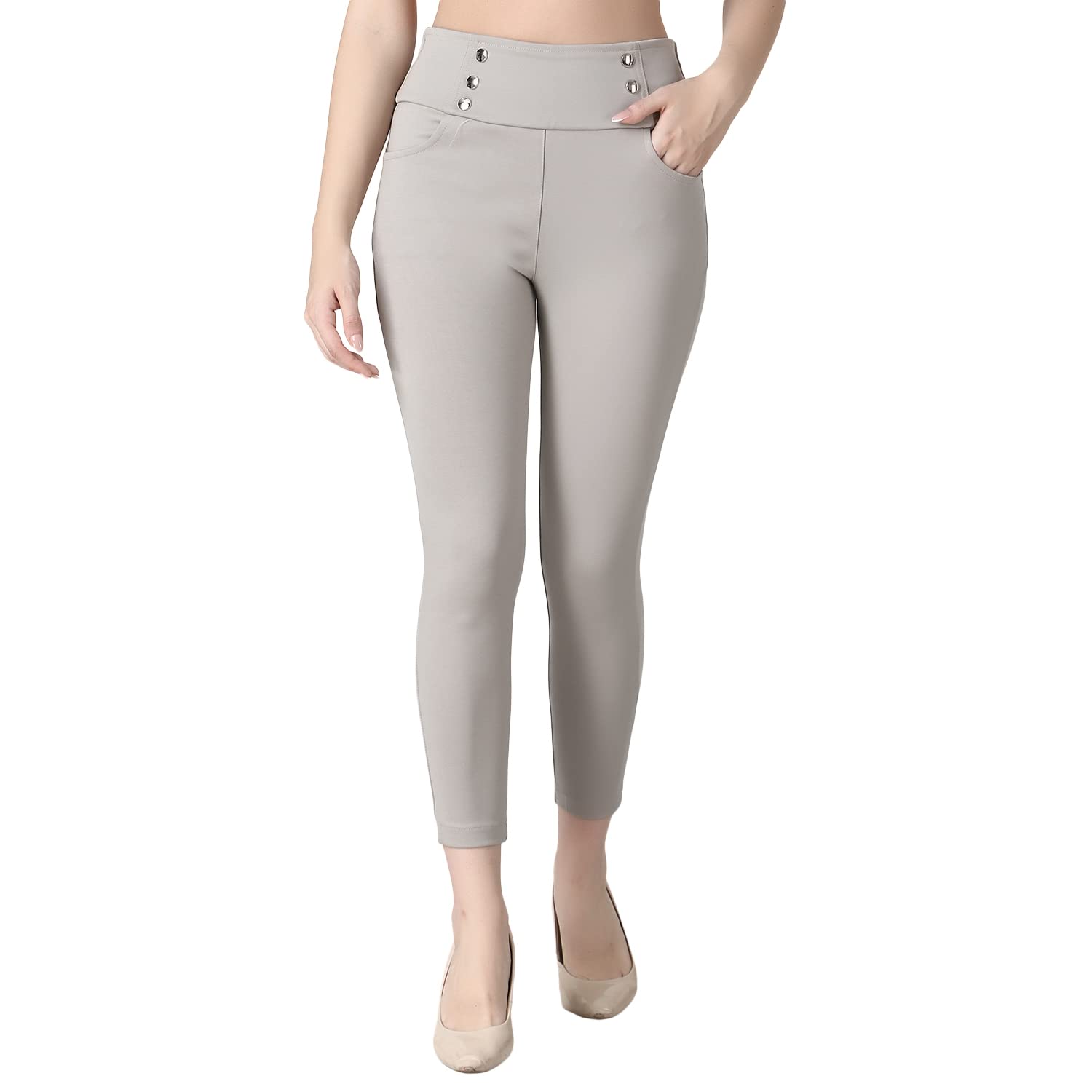 GlossiaFashion Slim Fit Solid Ankle Length Stretchable Pant| High Waist Jeggings for Women/Girls