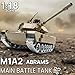 AoreSpty RC Tank with Metal Tracks - 1:18 Scale M1A2 Abrams Remote Control Tank That Shoots BBS & Water Bullets, All-Terrain Army Toys with Smoke, Sound & LED Lights for Adults & Kids 10+
