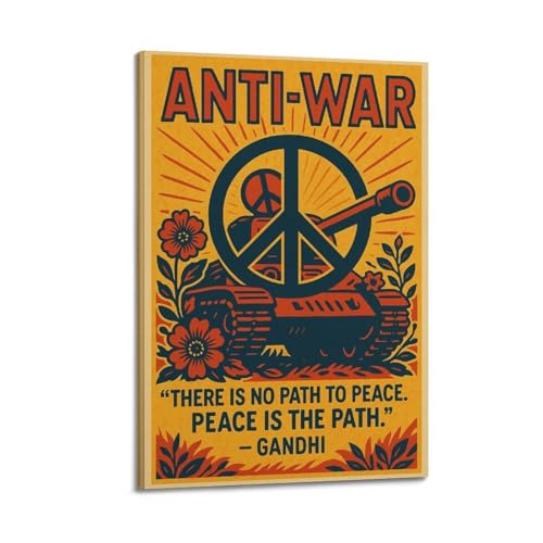 Affiches de Peace Over War impression sur toile premium encadrée 30x45