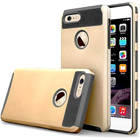 iBarbe Gold+Gray Slim Fit case for iPhone 7,iPhone 8, Rubber Hard Plastic Shell Case Full Protective Anti-Scratch Resistant Cover Case for iPhone 7 (2016) / iPhone 8 (2017) Cover