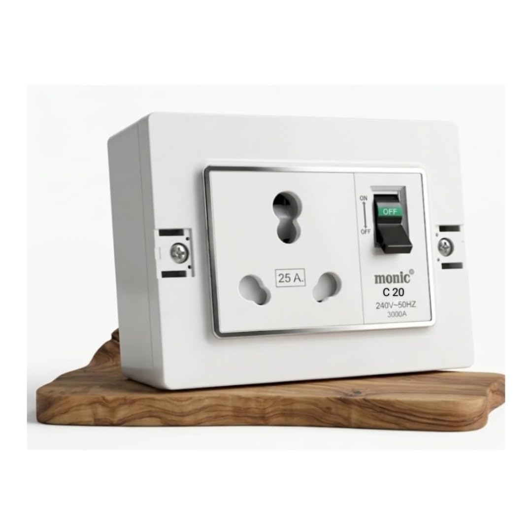 Heavy Duty 25A Socket with 25A MCB Combine Box for AC, Refrigerator, and High Load Appliances up to 4000 Watts-image-46