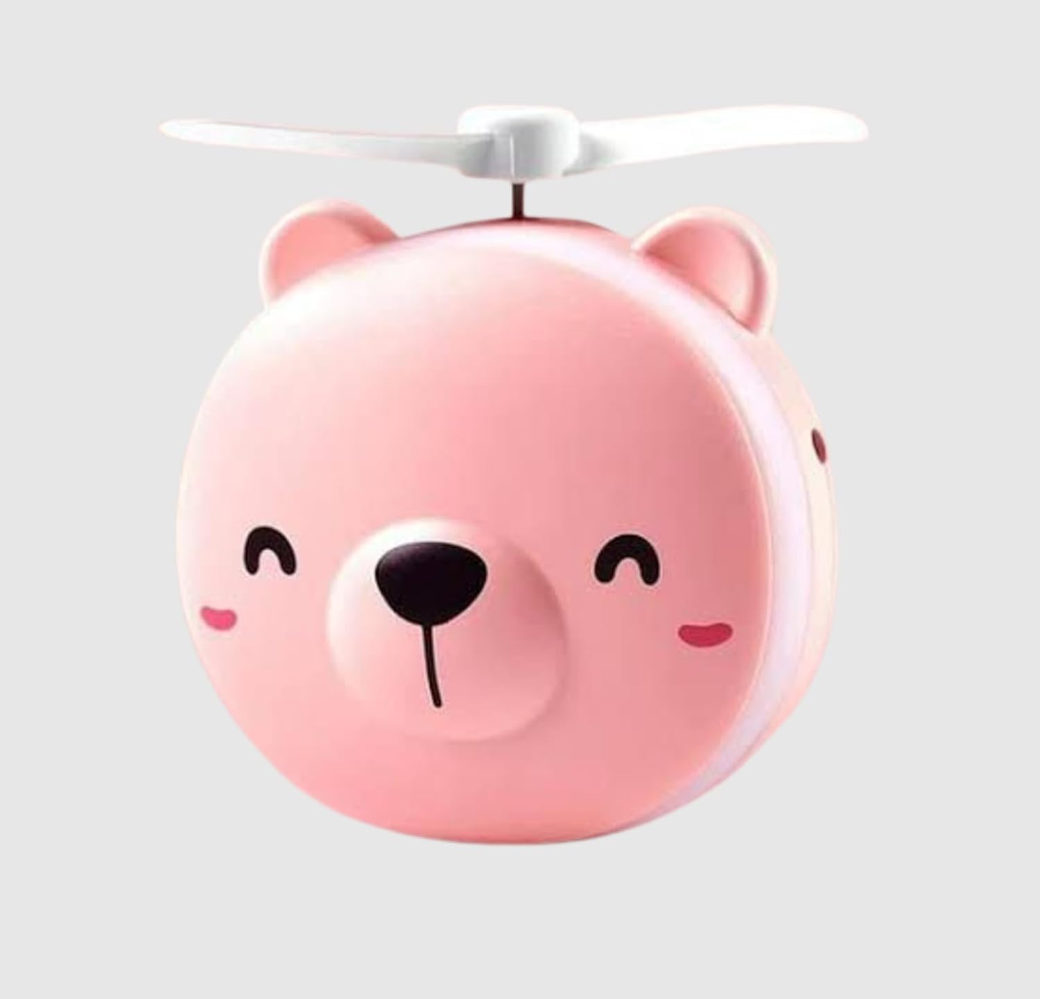 Cartoon Makeup Mirror with Portable USB LED Lights-Cute Cosmetic Mirror and Fan (Piggy Theme)-image-19