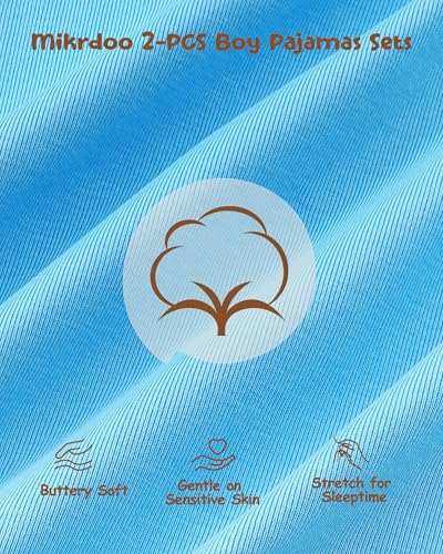 Mikrdoo Boys' Snug-Fit Sleepwear ，for Comfortable Nights Cotton Pajama Set 2T-12, 95% Cotton Stretch4