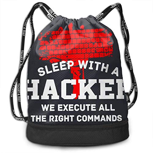 Rucksäcke,Sporttaschen,Turnbeutel,Daypacks, Sleep What A Hacker Hammer 3D Drawstring Bag Sport Gym Travel Bundle Backpack Pack Beam Mouth Shoulder