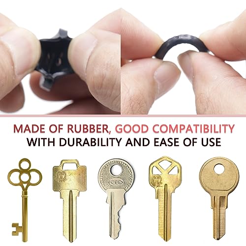 Joyangy Pack of 12 Black Rubber Key Cap Cover Tags, Key Head Protectors, Keys Identifier Label ID for Efficient House Apartment Organization Easy Identification and Use