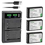 Kastar 3-Pack Battery and LTD2 USB Charger Compatible with Olympus BLS-1 PS-BLS1 Battery, BCS-1 PS-BCS1 Charger, E-400 E-410 E-420 E-450 E-600 E-620 E-P1 E-P2 E-P3 E-PL1 E-PL1s E-PL3 E-PM1 Camera