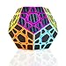 TOYESS Megaminx Dodecaedron Speed Cube Rompecabezas Cubo de Fibra de Carbono 3x3x3 Cubo Magico Liso Cubo de Velocidad Regalo para Adulto Niños,Negro