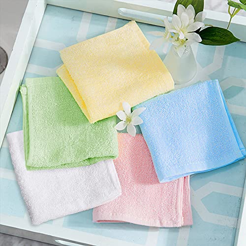 Yoofoss Luxury Bamboo Washcloths Towel Set 10 Pack Baby Wash Cloth For Bathroom-Hotel-Spa-Kitchen Multi-Purpose Fingertip Towels And Face Cloths 10'' X 10'' #TOP1