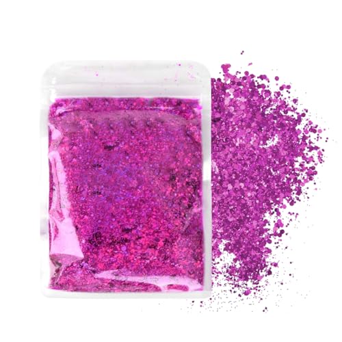 Purpurina Gruesa Holográfica, Purpurina DIY, Glitter para Manualidad, Chunky Glitter Flakes, Polvo de purpurina brillante, Paillette Brillante Decoración, glitter para Resina Epoxi Cuerpo Ojos