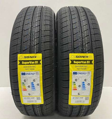 Image of 2 X 205 65 16C SONIXSUPERVAN 107/105R COMMERCIAL 205/65R16C AMAZING C & B RATED TYRES M+S 2056516C