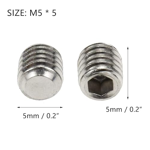 Miniatura 4 de Sscon 100PCS M6x16mm Hexagonal interno Juego de tornillos de agarre 201 Acero inoxidable Punto plano Tornillo