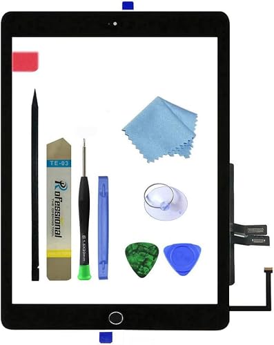 Zentop for Black iPad 6 2018 6th Generation A1893 A1954 Touch Screen Digitizer Assembly Replacement with Home Button,Camera Bracket,Pre-Installed Adhesive,Tool Repair Kit