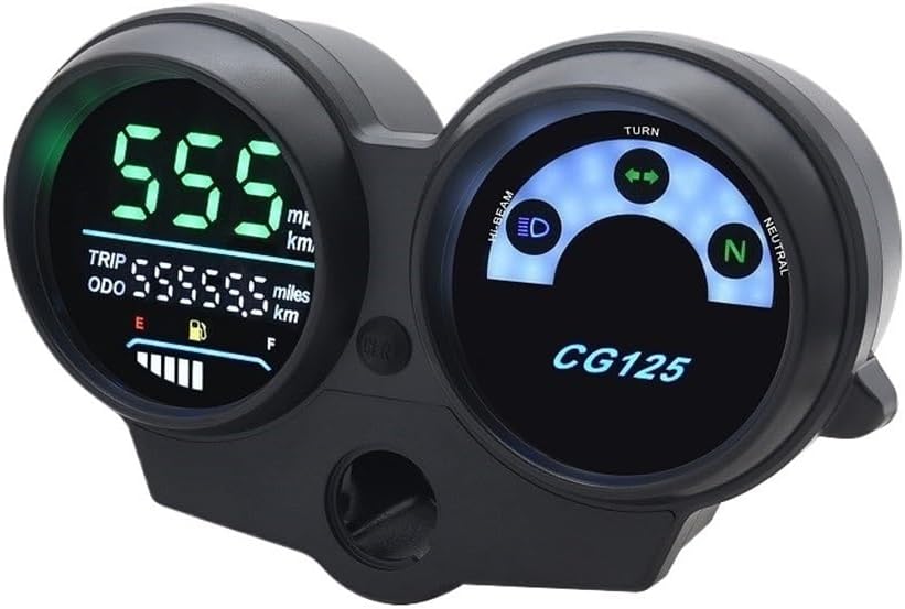 Motorcycle Speedometer Gauge Motorcycle LED Digital Dashboard Tachometer Gauge Odometer Motorcycle Digital Tachometer for CG125 Fan125 for Titan125