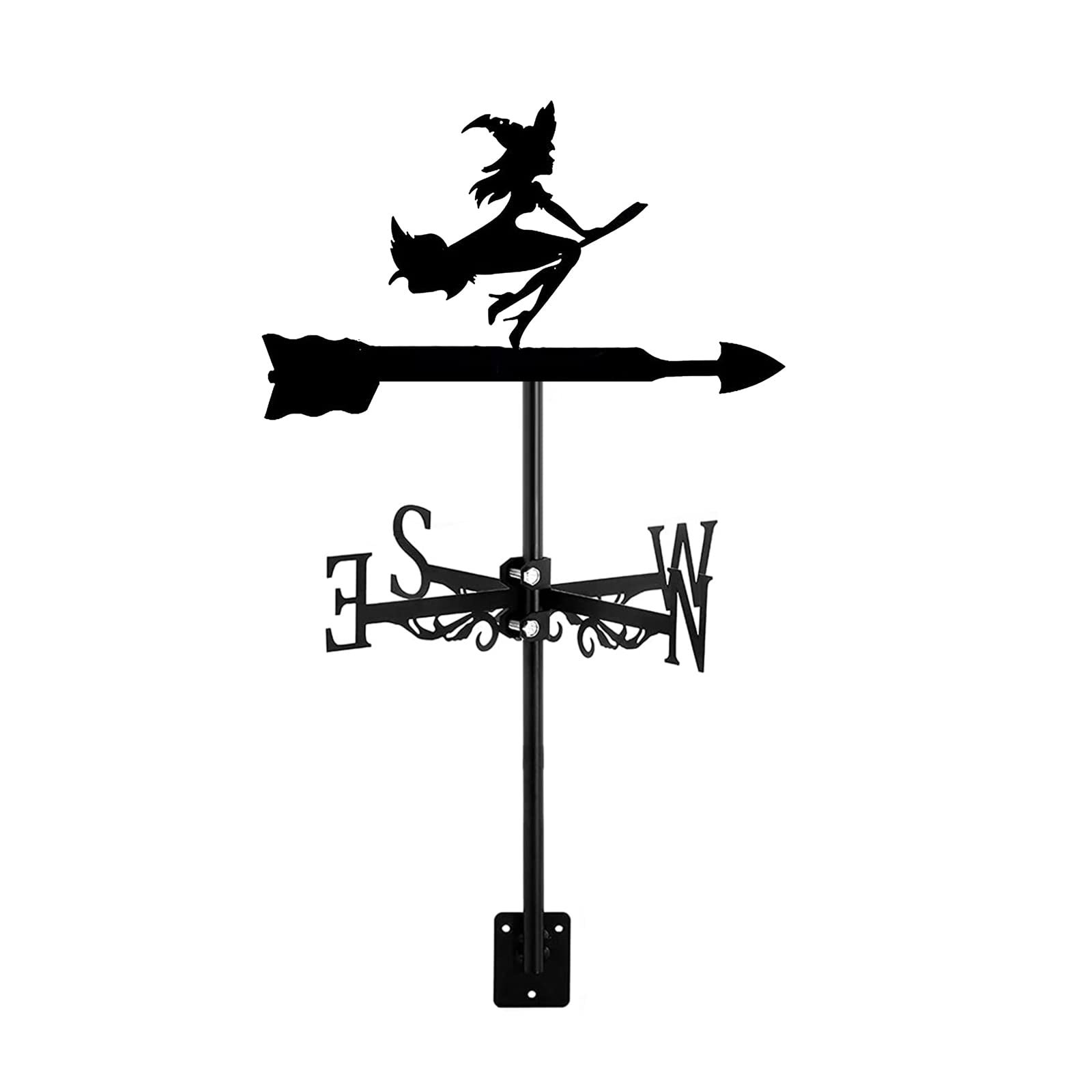 Girouette Monstre Sorcière BrolEo en métal pour toit de maison et jardin