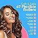 My Beauty Spot Flexi Rod Rubber Rollers - 47 pc. Salon Quality Overnight Hair Rollers for Medium to Long Hair - 7 Sizes for Tight Curls or Loose Waves, Damage Free, Heatless Curls Overnight