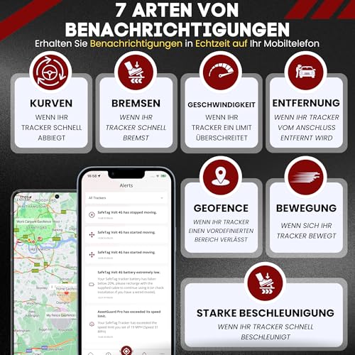 SafeTag Plug 4G - OBD-2 /II-Selbstinstallation GPS-Tracker, Auto, Van, Motorrad usw. 34-220 Länder, Echtzeit-Tracking und Benachrichtigungen, 7 Tage kostenlose Testversion - SIM enthalten… (4G)