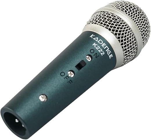 Kadence K222 Home Series Wired Mini Mic | 10ft Cable with 6.35mm Jack | Dynamic Cardioid Pickup | On/Off Switch | Studio &...