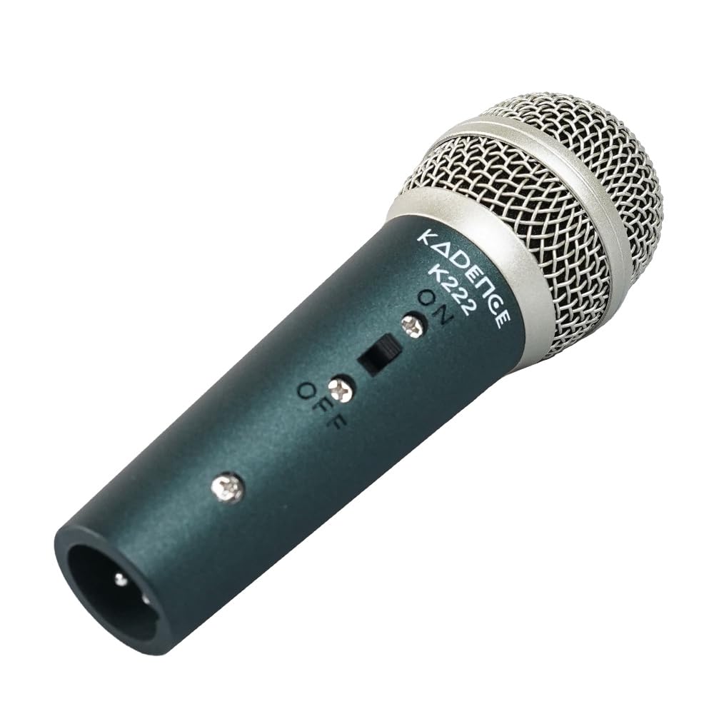 Kadence K222 Home Series Wired Mini Mic | 10ft Cable with 6.35mm Jack | Dynamic Cardioid Pickup | On/Off Switch | Studio &...
