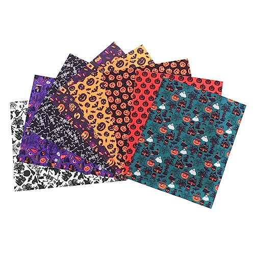 Tissu d'Halloween SEWACC lot de 16 pièces de tissu de bricolage imprimé pour patchwork 25x25cm