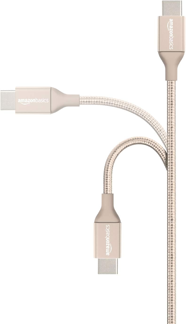 Get Discount Offer Amazon Basics 10 foot Nylon USB-C to USB-A 2.0 Fast Charging Cable, Gold