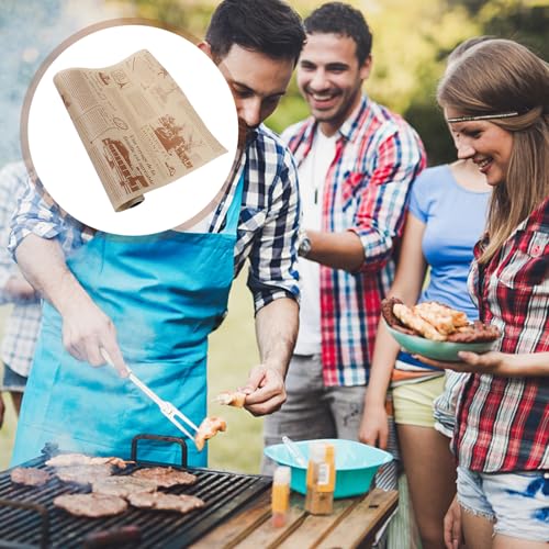 Papel para hornear marrón antiadherente SHINEOFI de 2 rollos para bandeja de horno 6