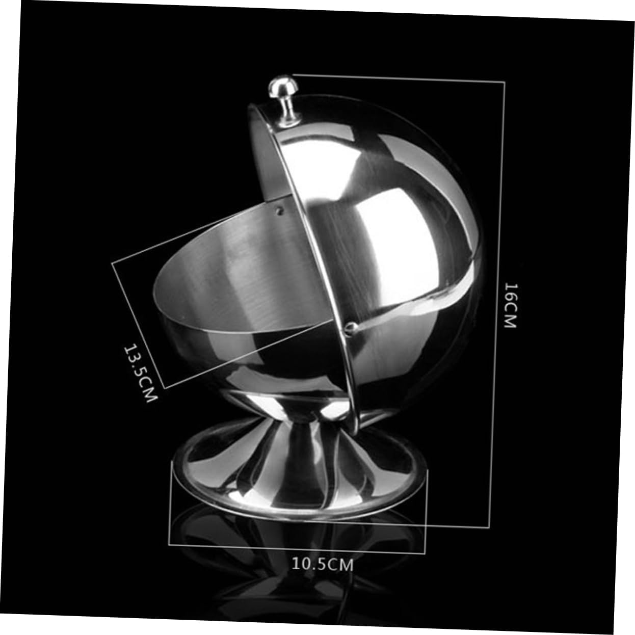 Stainless Steel Spherical Sugar Bowl Creative Condiment Container for Home Cafe Modern Design Easy to Use for Sugar Spices and Seasoning