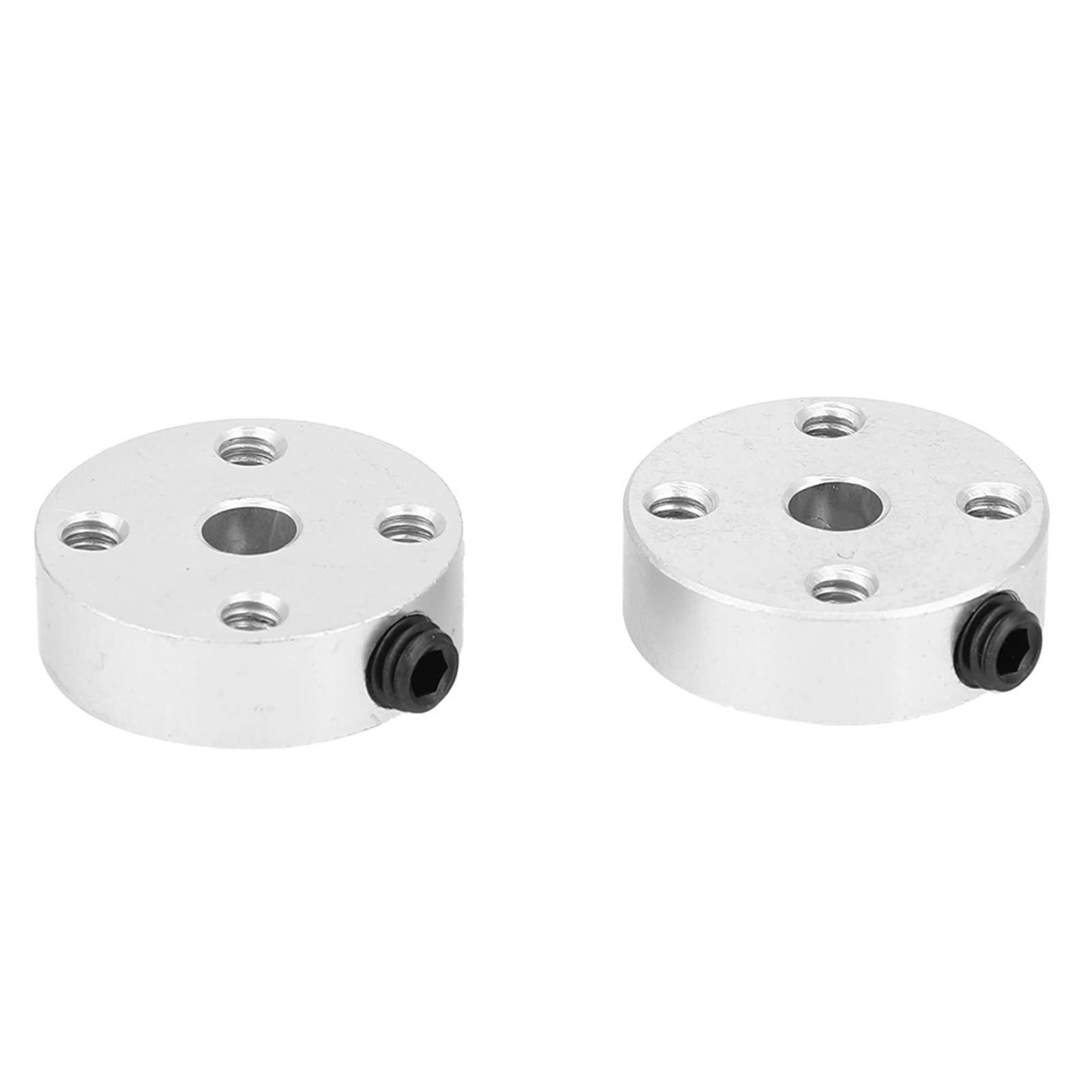 Yuecoom 2Pcs Axle Hub Metal Set, Heavy Duty Aluminum Flange Shaft Coupling with Set Screw, Robot Motor Connection Shaft Replacement Kits for DIY Parts