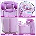 Comix 360° Rotating Pen Holder for Desk, Pencil Holder with 5 Slots, Cute Purple Plastic Desk Organizer for Home School Office Supplies