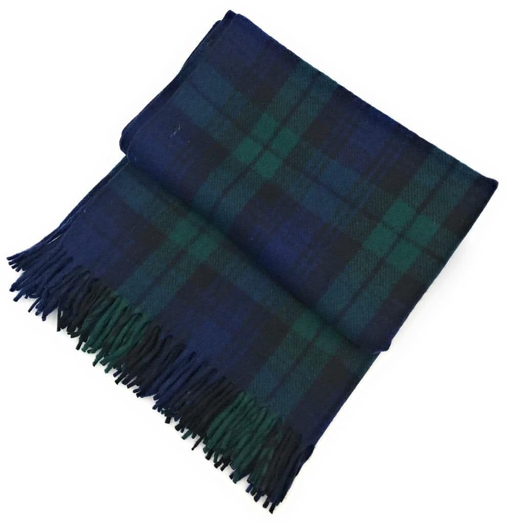 Couverture en Laine Douce à Carreaux Tartan - 185 x 77 cm - Motif Tartan écossais avec Franges - Couverture Chaude pour canapé, Voyage et Voiture pour la fête des mères ou Noël