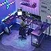 DUMOS L Shaped Desk, Gaming Computer Desks Corner Office Table with CPU Shelf for Home Study Writing Work Station 50 Inch, Grey