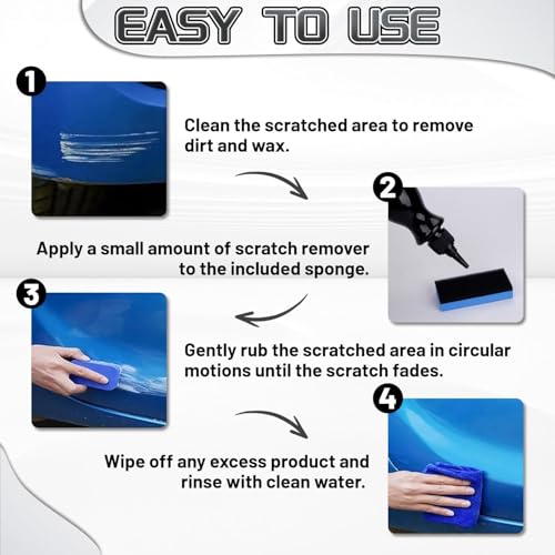 2 Stück Entferner für Autos, Schneller Kratzerentferner für Autos, Tiefen Kratzer Reparaturpaste, Autopolitur Kratzer Entfernen mit Anti-Kratzer Schutz, Entfernt Kratzer Effektiv und Schnell Agent(E)