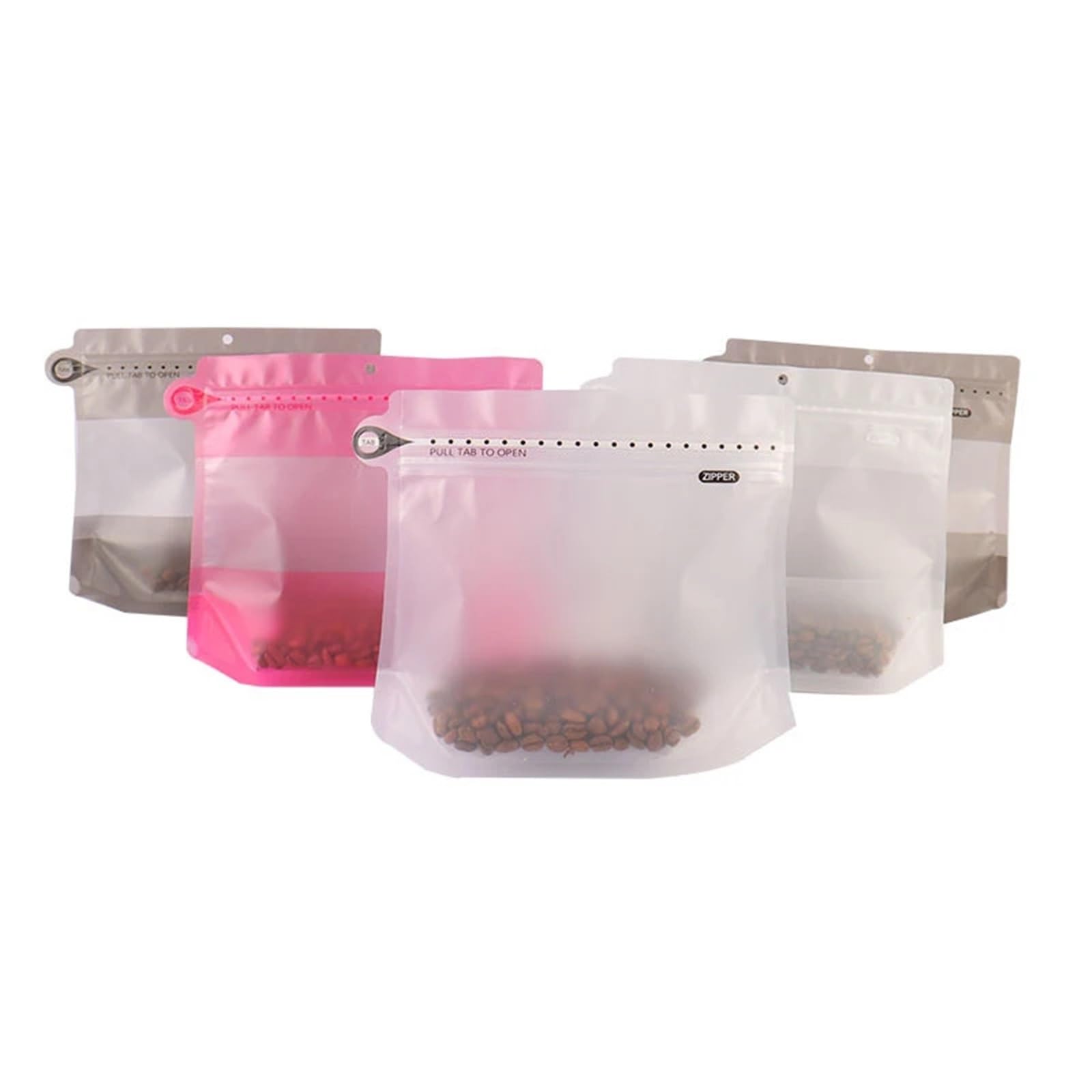 Coffee Bags With Valve, Coffee Bags 50pcs Aluminum Foil Zipper Stand-Up Bag Multicolor Multiple Sizes(Transparent.,22.5x17.5x9cm)