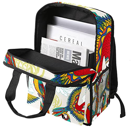 Sac à dos coloré garçons oiseaux multicolore ajustable 14x10x4in - 3