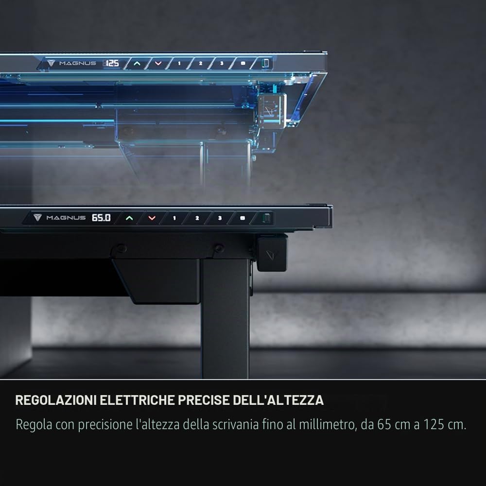 Secretlab MAGNUS Pro Scrivania Regolabile Elettrica, Similpelle Black | Scrivania ergonomica, Gestione magnetica dei cavi, Alimentazione integrata, Vassoio passacavi