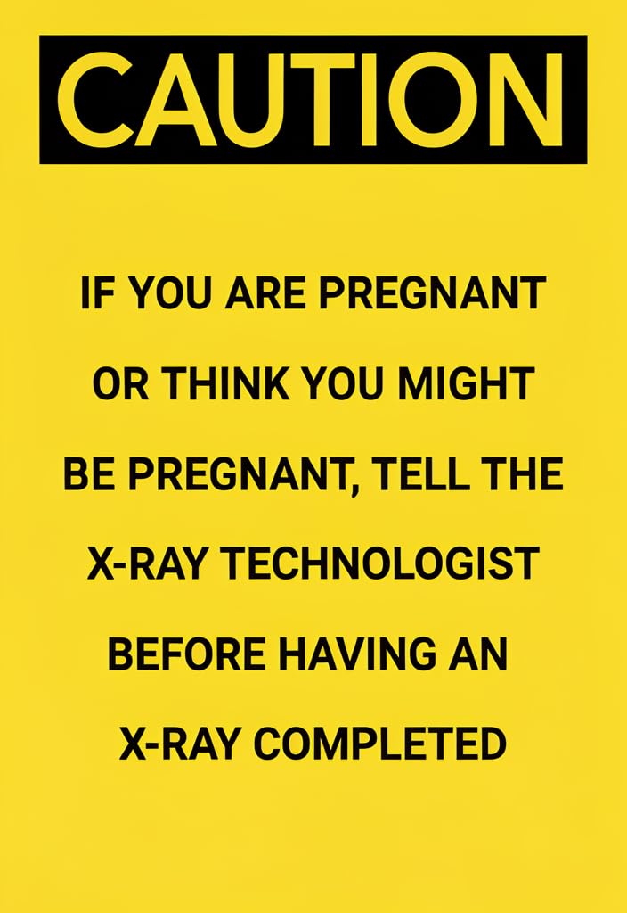 peiyeety Caution Pregnancy Warning Metal Tin Sign 12x8 Inch, Yellow X-Ray Safety Wall Decor, If You Are Pregnant Radiology Clinic Sign for Hospital, Dental Office,Facility