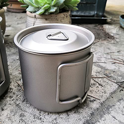 Yicdfur チタンシングルマグ 超軽量 90g 450ml 折りたたみハ