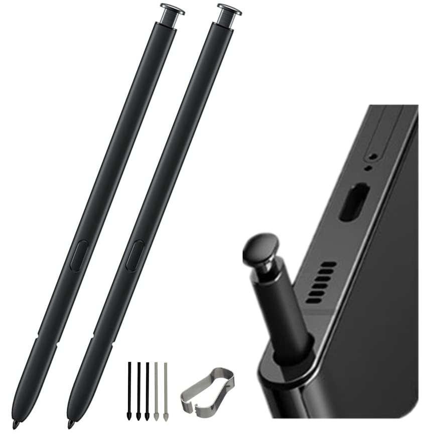 2 lápices S22 Ultra S Pen de repuesto para Samsung S22 Ultra puntero de precisión negro