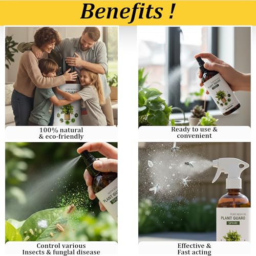 Image of Water-Soluble Neem Oil for Plants Insects Spray 250 Ml with Spray Gun | Plants & Garden | Indoor & Outdoor | Effective Against Aphids Thrips & Fungus|natural Pest & Insect Control Non-Stick Reusable