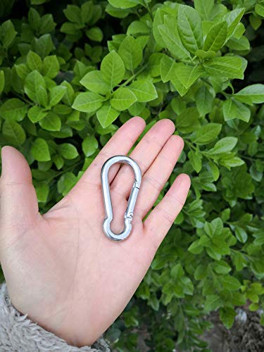 2.36 Inch Stainless Steel Spring Snap Hook Carabiner 316 Stainless Steel Keychain Clips For Keys Swing Set Camping Fishing Hiking Traveling,6 Pcs #TOP4