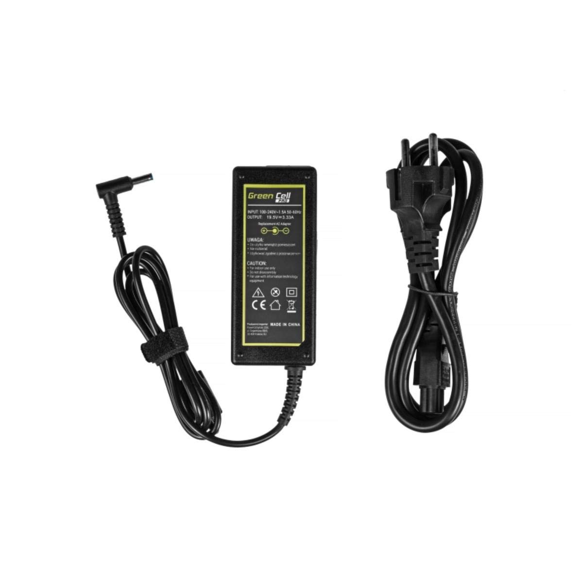 Green Cell 65 W 19,5 V 3,33 A ładowarka do laptopa HP 250 G2 G3 G4 G5 255 G2 G3 G4 G5 EliteBook 820 840 850 ProBook 450 65 0 kabel do ładowania wtyczka: 4,5-3,0