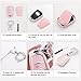 Pangpai Pink Key Fob Cover for VW Volkswagen,Soft TPU Key Case Protection with Bling Keychain Fit for Jetta Golf Polo MK6 Passat Tiguan Beetle