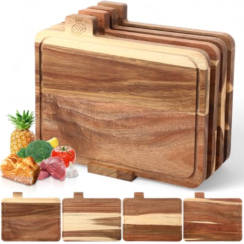 Set 4 Tablas de Cortar de Madera con Soporte miniatura 1