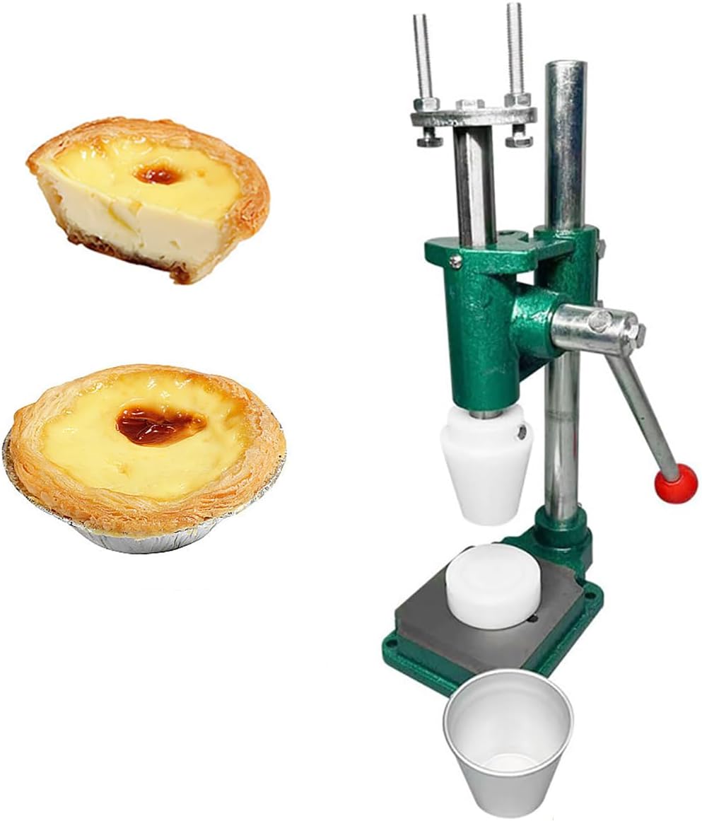 Egg Tart Pressing Machine, Manual Egg Tart Shell Making Tool – Custard Tart Shell Molding Former for Baking Tarte, Pie, Waffle Shells (B03)