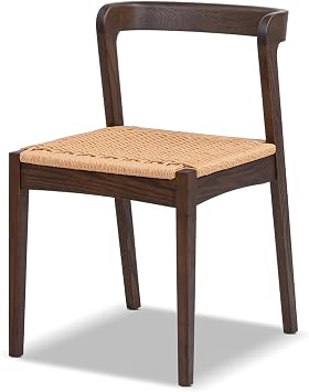Jennifer Taylor Home Capri Woven Seat Oak Wood Dining Chair