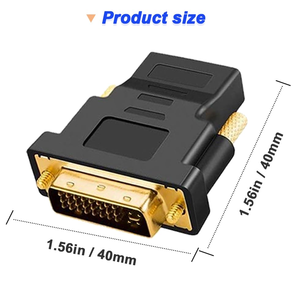 Gold-Plated DVI Male (24 + 5) to HD Female Converter Adapter for TV